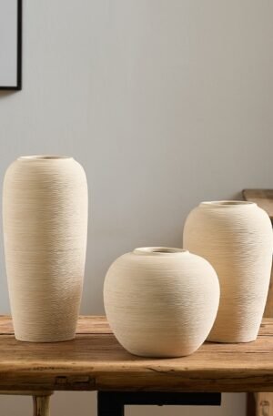 Textured Ceramic Vases – Brushed Elegance Collection